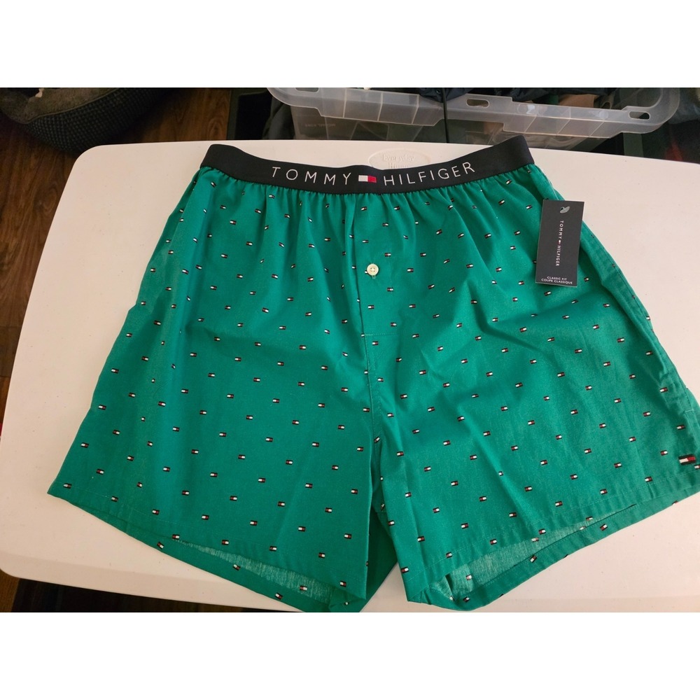 Tommy Hilfiger Men's Green Boxer Shorts‎ SZ M NWT